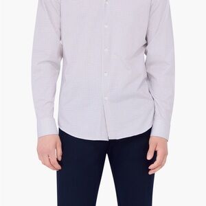 Set of 2 Bugatchi men’s size medium button down shirts. White and sand.